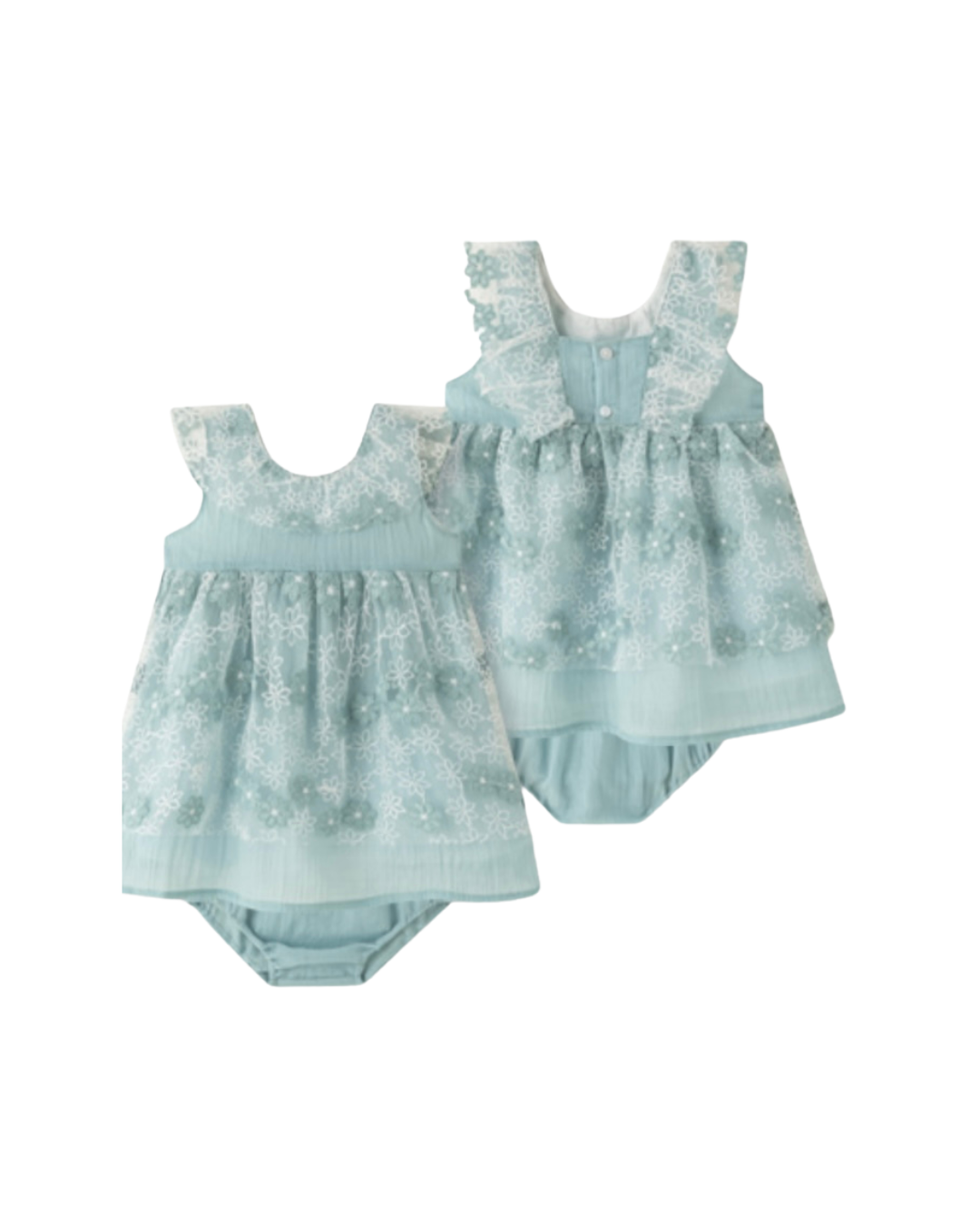 Vestido tul flores bordadas con calzón