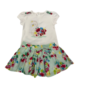 Conjunto falda estampada cisne
