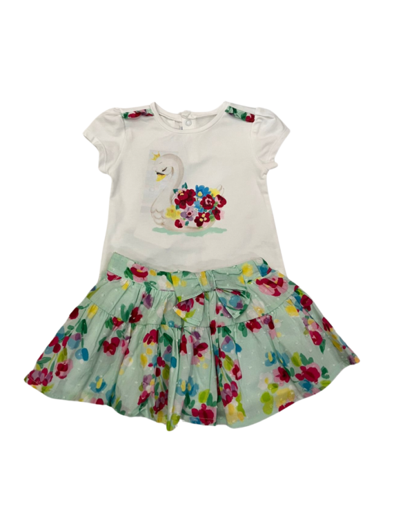 Conjunto falda estampada cisne