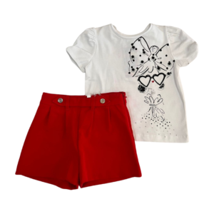 Conjunto short blusa niña moño