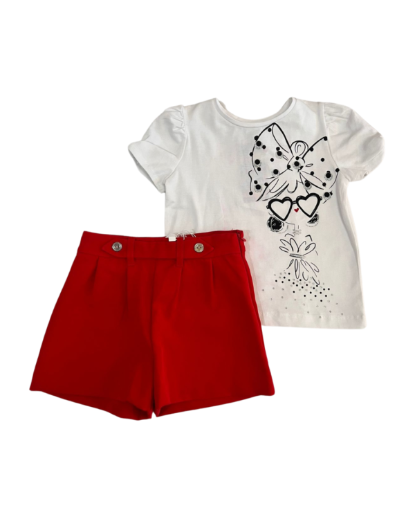 Conjunto short blusa niña moño