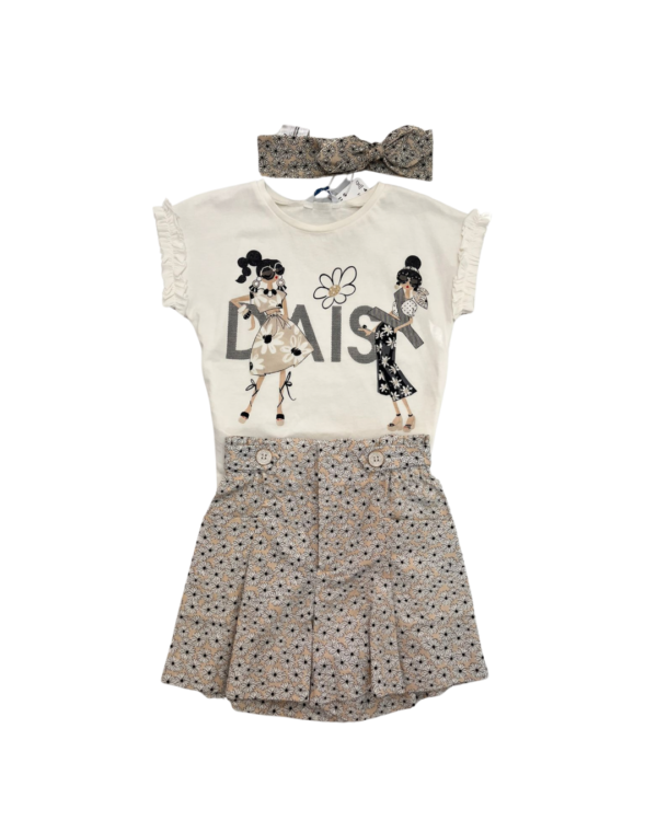Conjunto short estampado blusa daisy