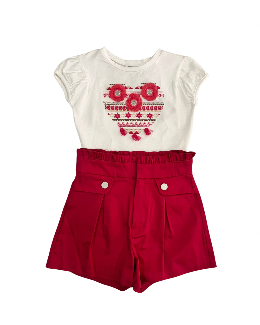 Conjunto short tapas blusa corazón