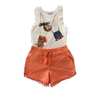 Conjunto short blusa bolsas
