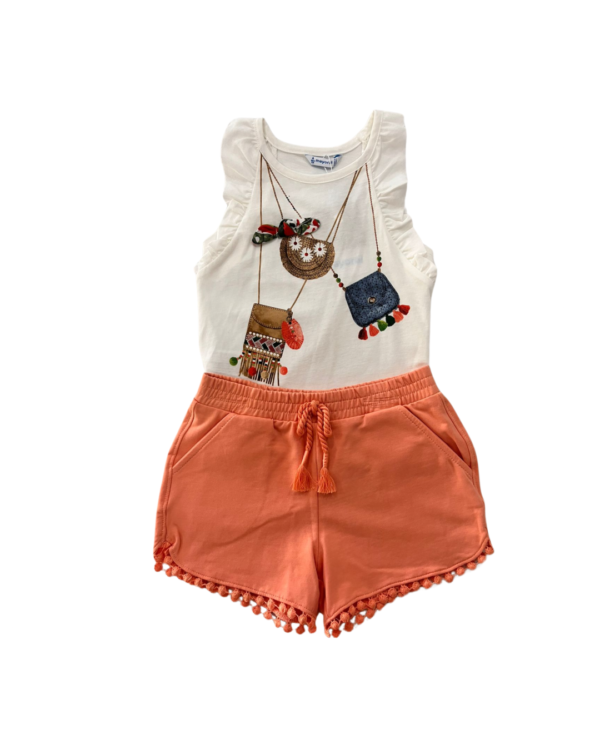 Conjunto short blusa bolsas