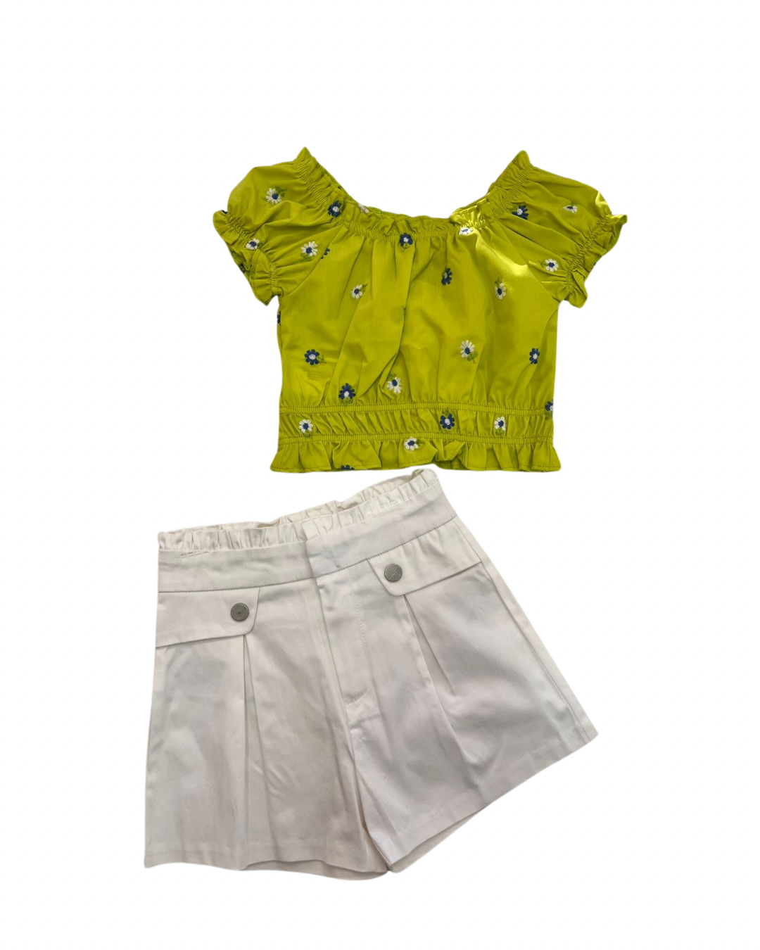 Conjunto short blusa resorte cintura