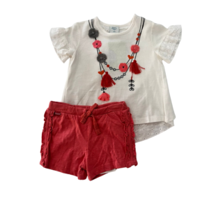 Conjunto short blusa collar
