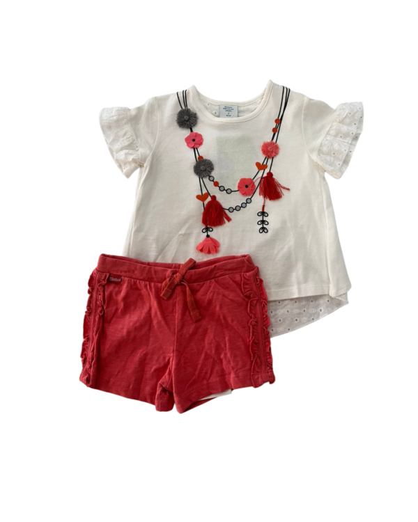 Conjunto short blusa collar