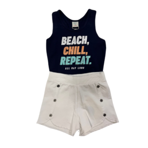 Conjunto de short beach chill repeat