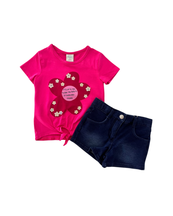 Conjunto short blusa flor