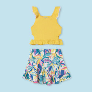 Conjunto short hojas