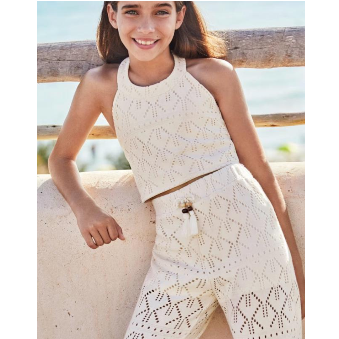 Conjunto pantalón y top calados - Imagen 2