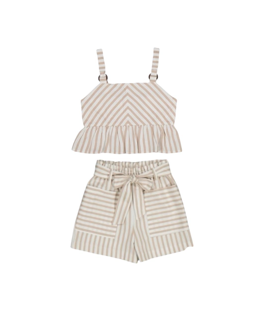 Conjunto short y top rayas