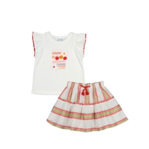 Conjunto falda  con blusa crochet