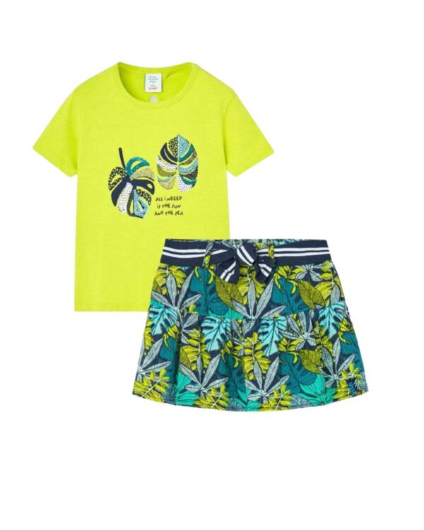 Conjunto falda hojas