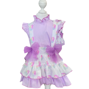 Conjunto falda tirantes algodones, blusa lisa