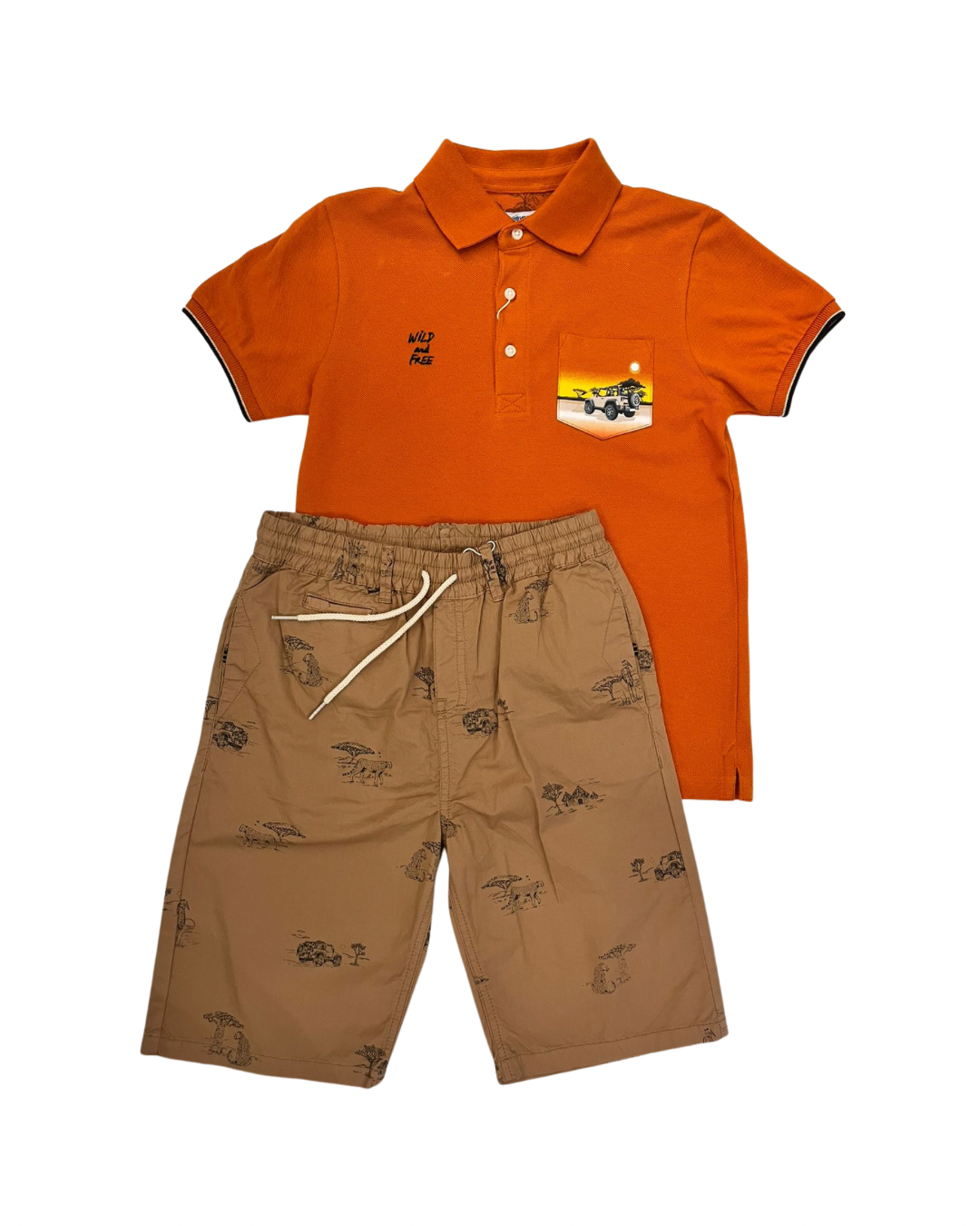 Conjunto short safari playera polo