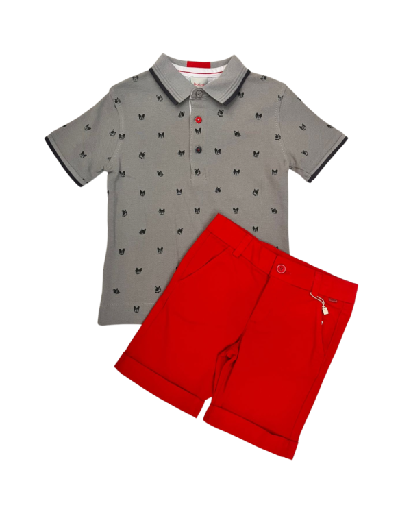 Conjunto short polo perritos