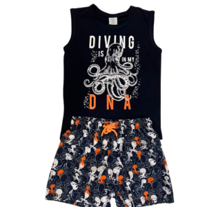 Conjunto de short de baño con playera