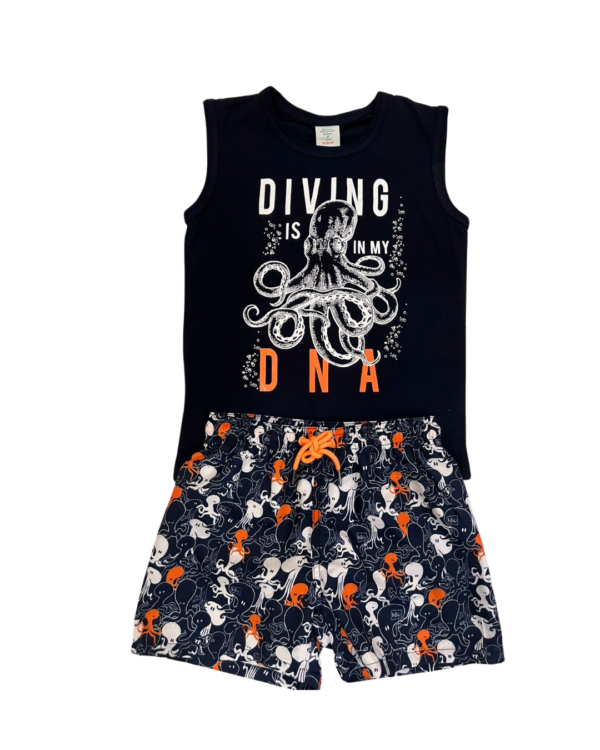 Conjunto de short de baño con playera