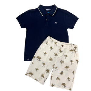 Conjunto short palmas playera polo