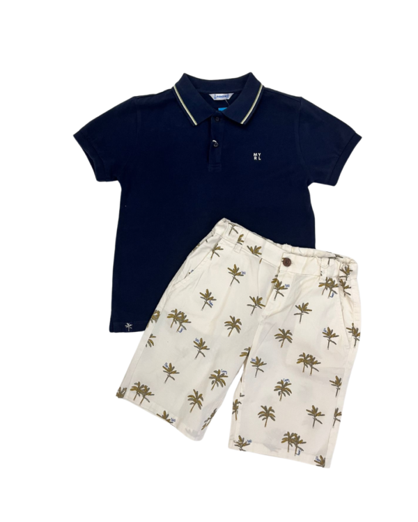 Conjunto short palmas playera polo
