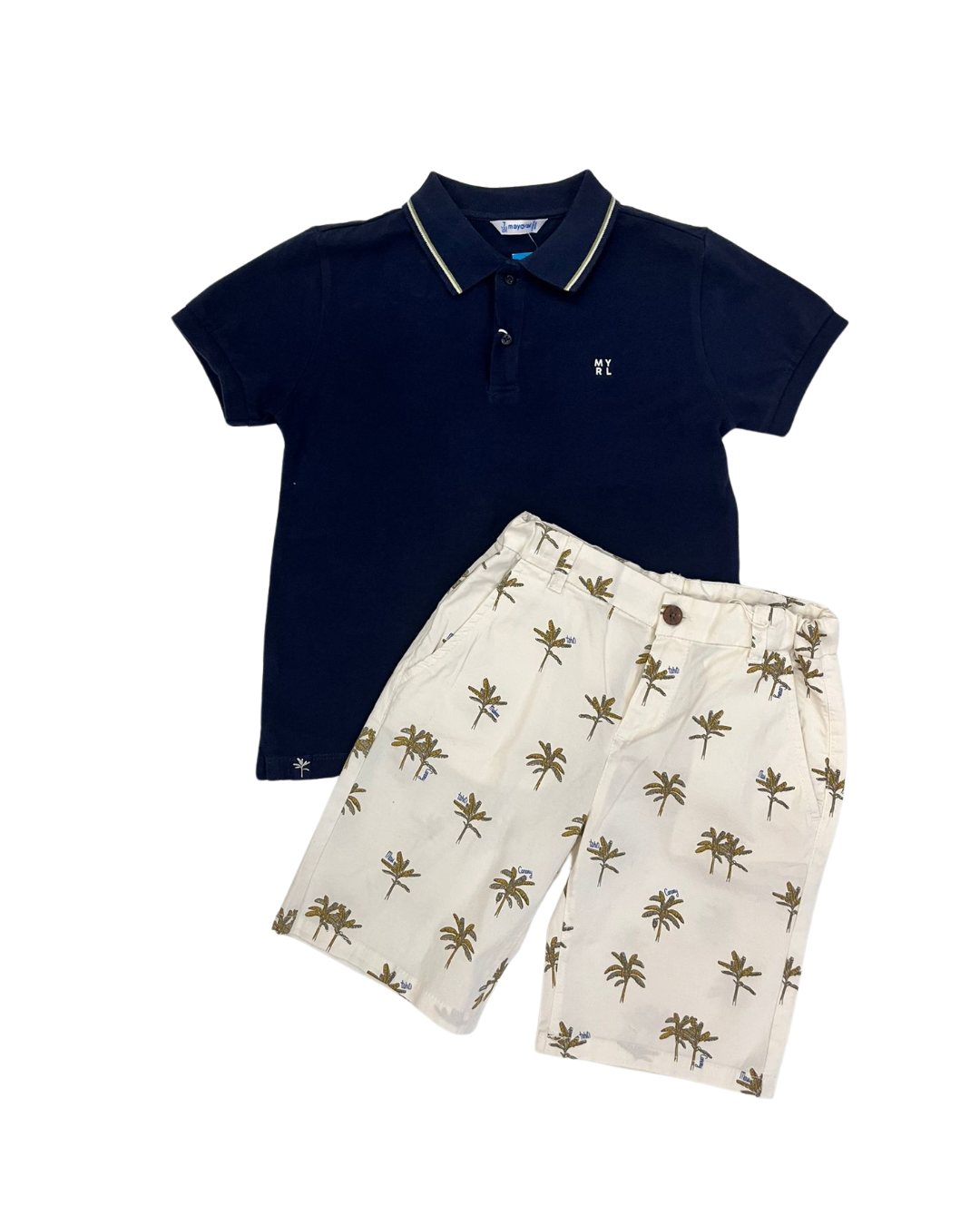 Conjunto short palmas playera polo