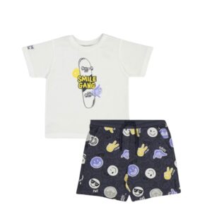 Conjunto Short happy face, playera smile