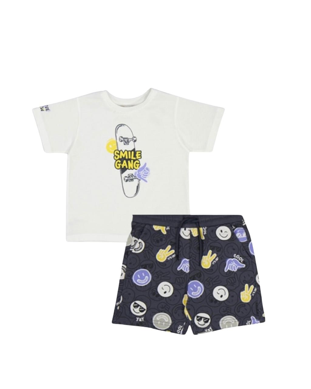 Conjunto Short happy face, playera smile