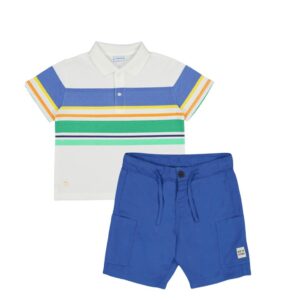 Conjunto Short, playera polo rayas
