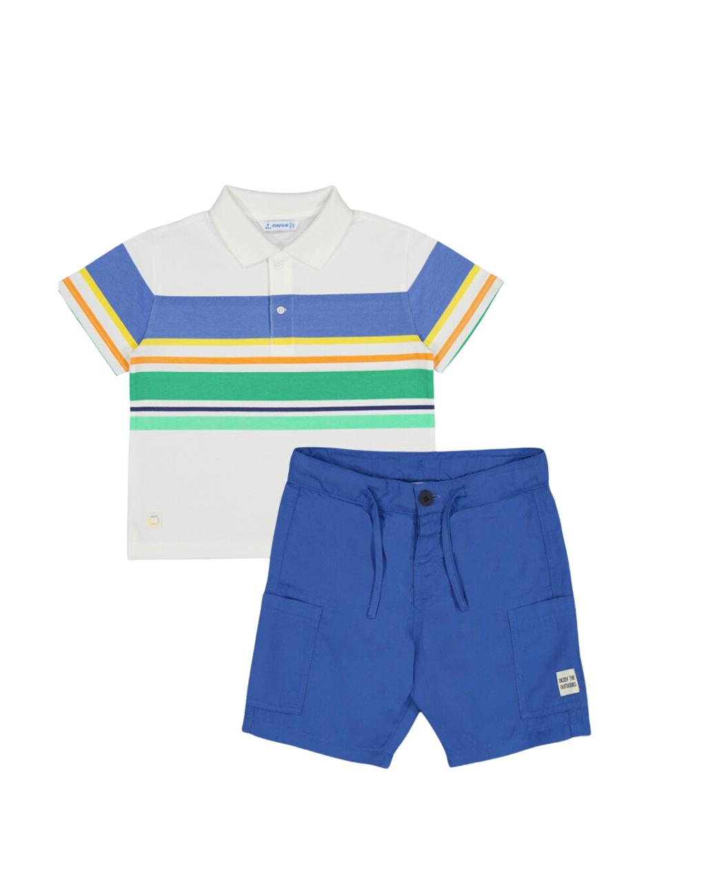 Conjunto Short, playera polo rayas