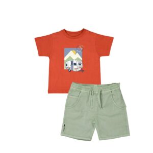 Conjunto short verde, playera remolque