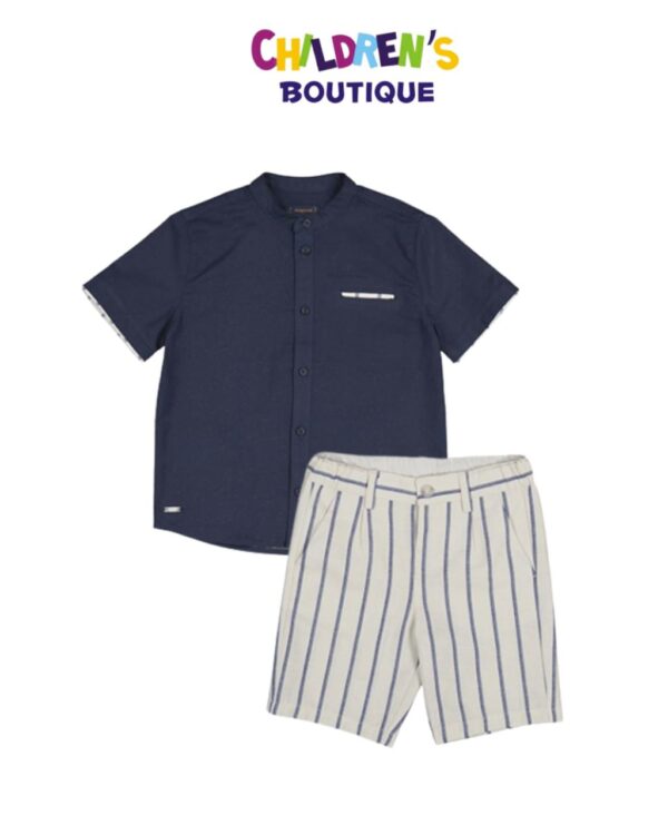 Conjunto short rayas camisa m/c