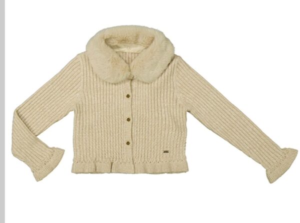 Suéter tricot cuello pelo - Imagen 2