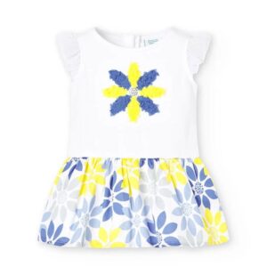 Vestido talle largo flor