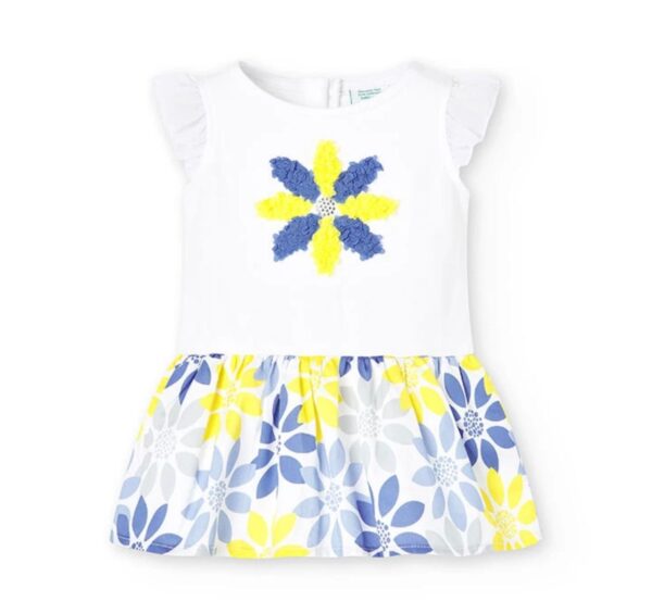 Vestido talle largo flor
