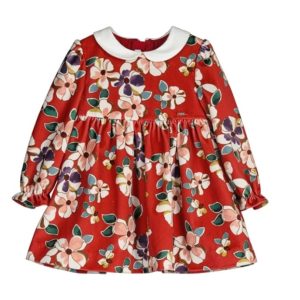 Vestido terciopelo flores cuello