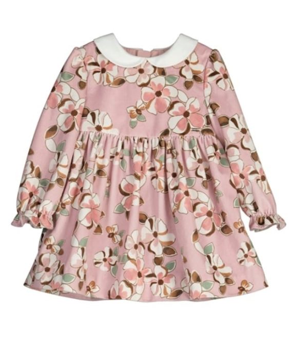 Vestido terciopelo flores cuello - Imagen 2