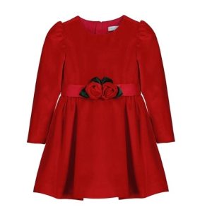 Vestido terciopelo flor cintura Abel y Lula