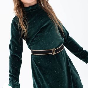 Vestido terciopelo con cinto