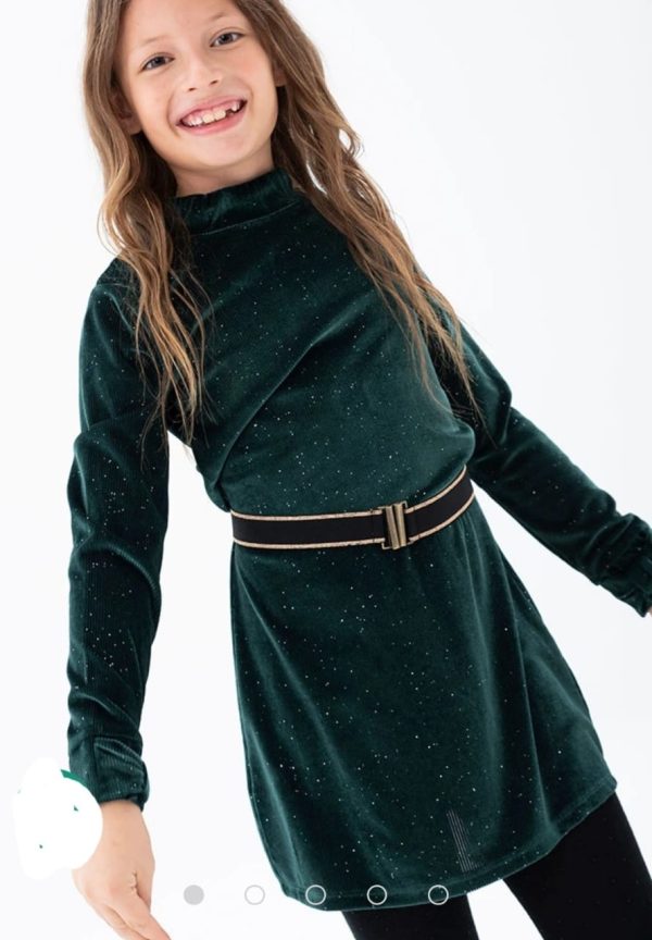 Vestido terciopelo con cinto