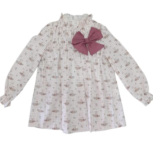 Vestido nido abeja estampado conejo