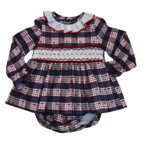Vestido cuadros nido abeja