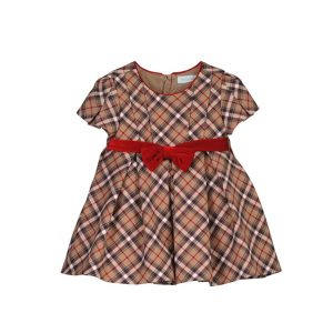 Vestido cuadros moño cintura