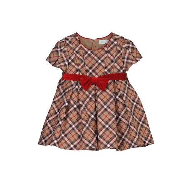 Vestido cuadros moño cintura