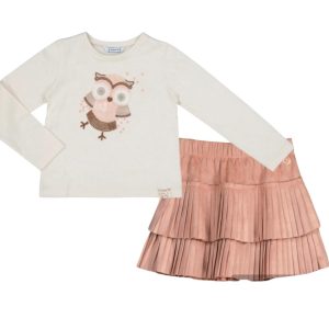 Conjunto falda plisada buho