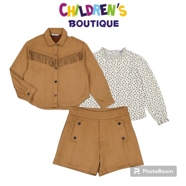 Conjunto 3 piezas de antelina y sobre camisa