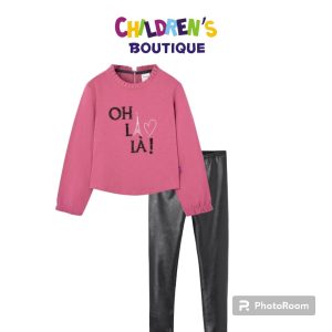 Conjunto pantalón polipiel b/oh la la