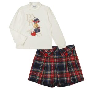 Conjunto short cuadros tapas b/bolsas
