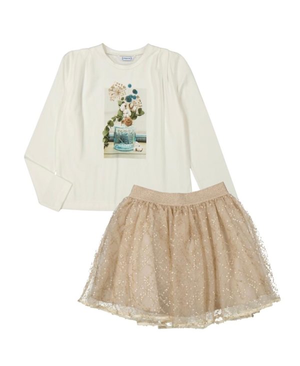 Conjunto falda tul b/florero